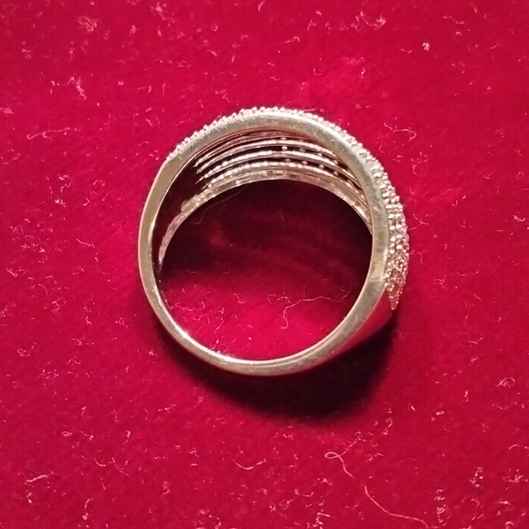 Multi roll miracle plate .25kt diamond sterling silver band - Picture 9 of 10